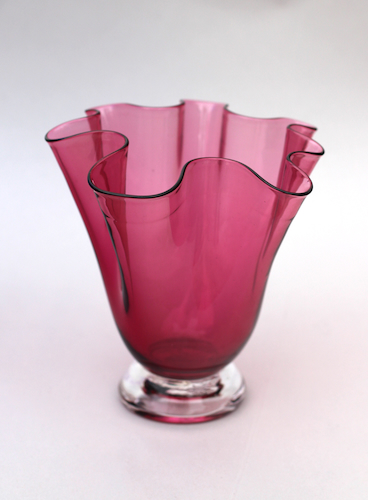 DB-870 Vase Handkerchief Cranberry $42 at Hunter Wolff Gallery
